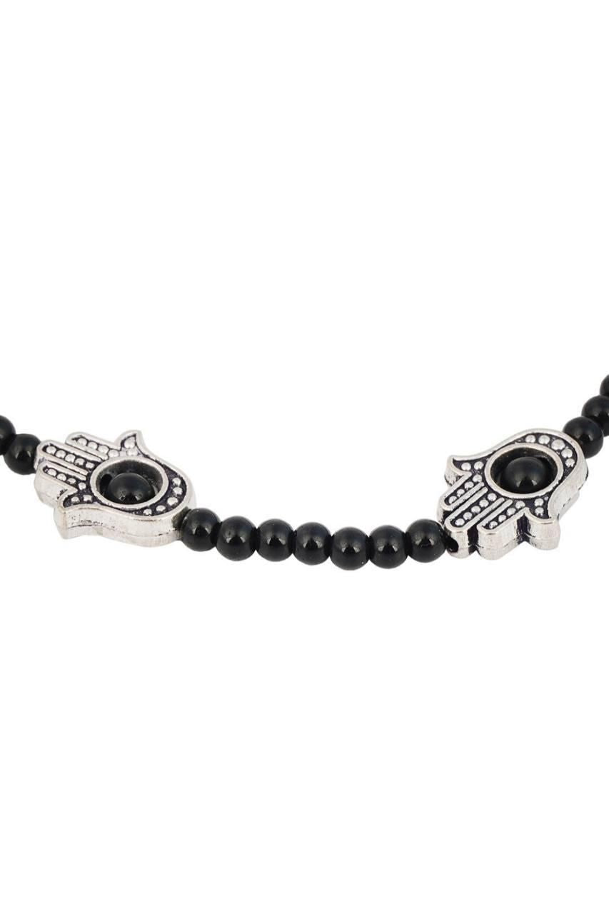 Bead Alloy Anklet Black