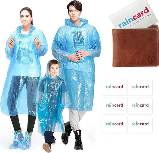 Reusable Wallet Rain Card Rain Coat for Adults (Set of 5) Multicolour