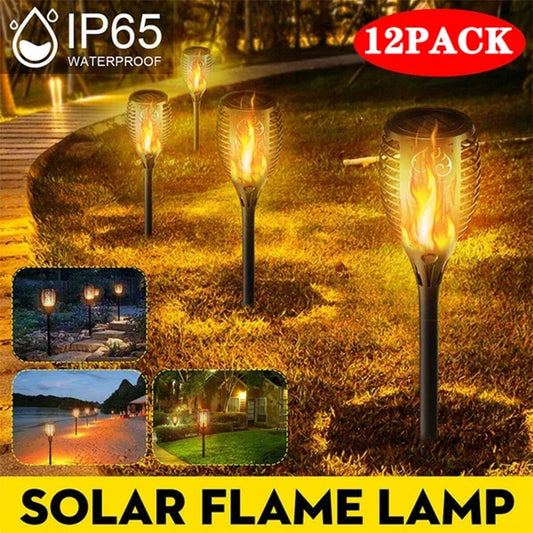 Solar Flame Torch Light Flickering Light Waterproof Garden Decoration Outdoor Lawn Path Yard Patio Floor Lamp